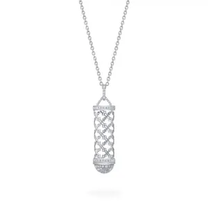 Birks 18K White Gold Muse Diamond Message Necklace