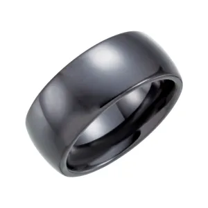 Black Ceramic 8mm Domed Band Size 6.5