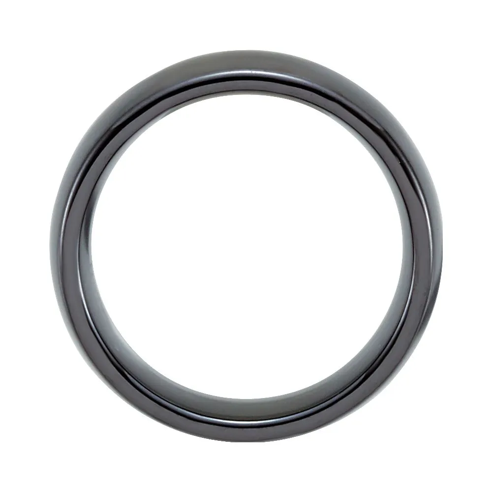 Black Ceramic 8mm Domed Band Size 6.5