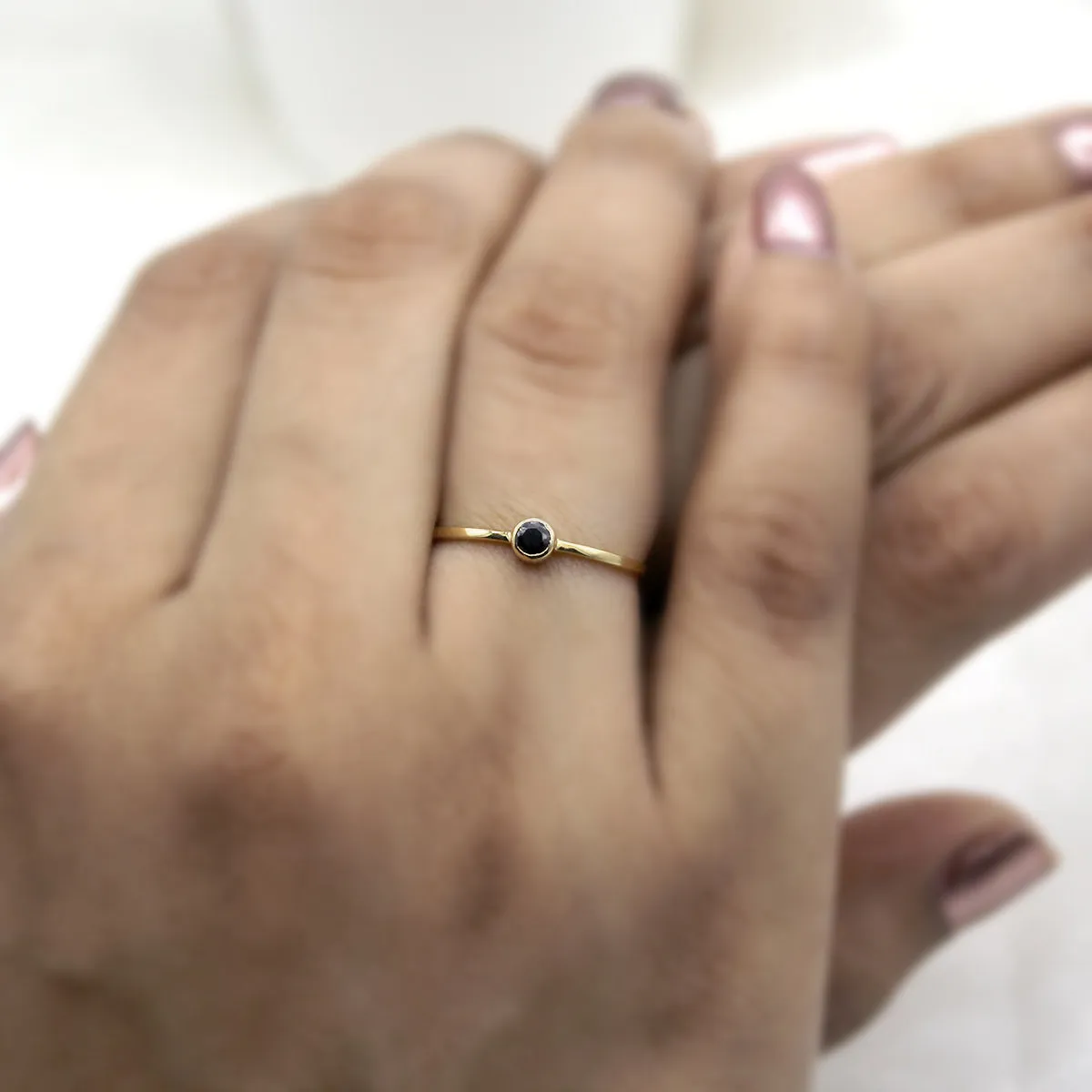 Black Diamond Engagement Ring