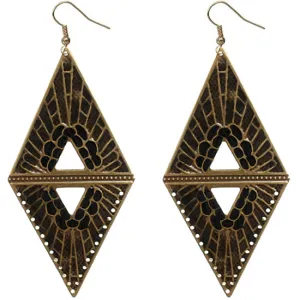 Black Inverted Reverse Triangle Earrings