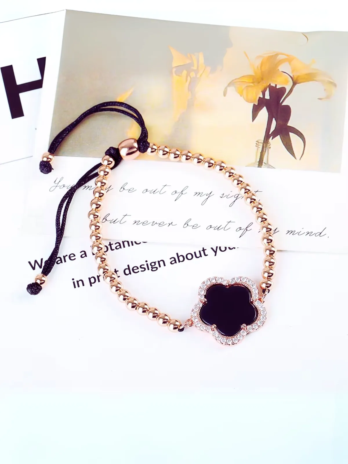 Black Petal Gold Jewelry Set