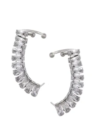 Bling Ασημί Σκουλαρίκια με Κρύσταλλα