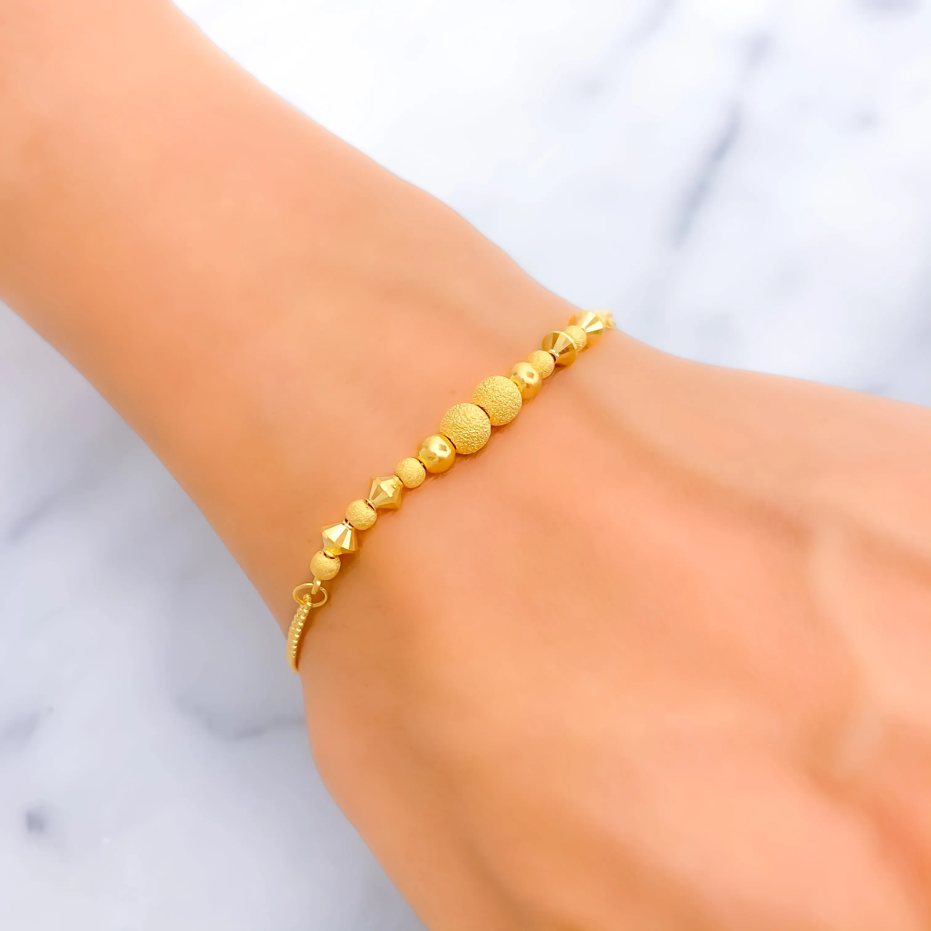 Blooming Multi-Bead 22K Gold Bracelet