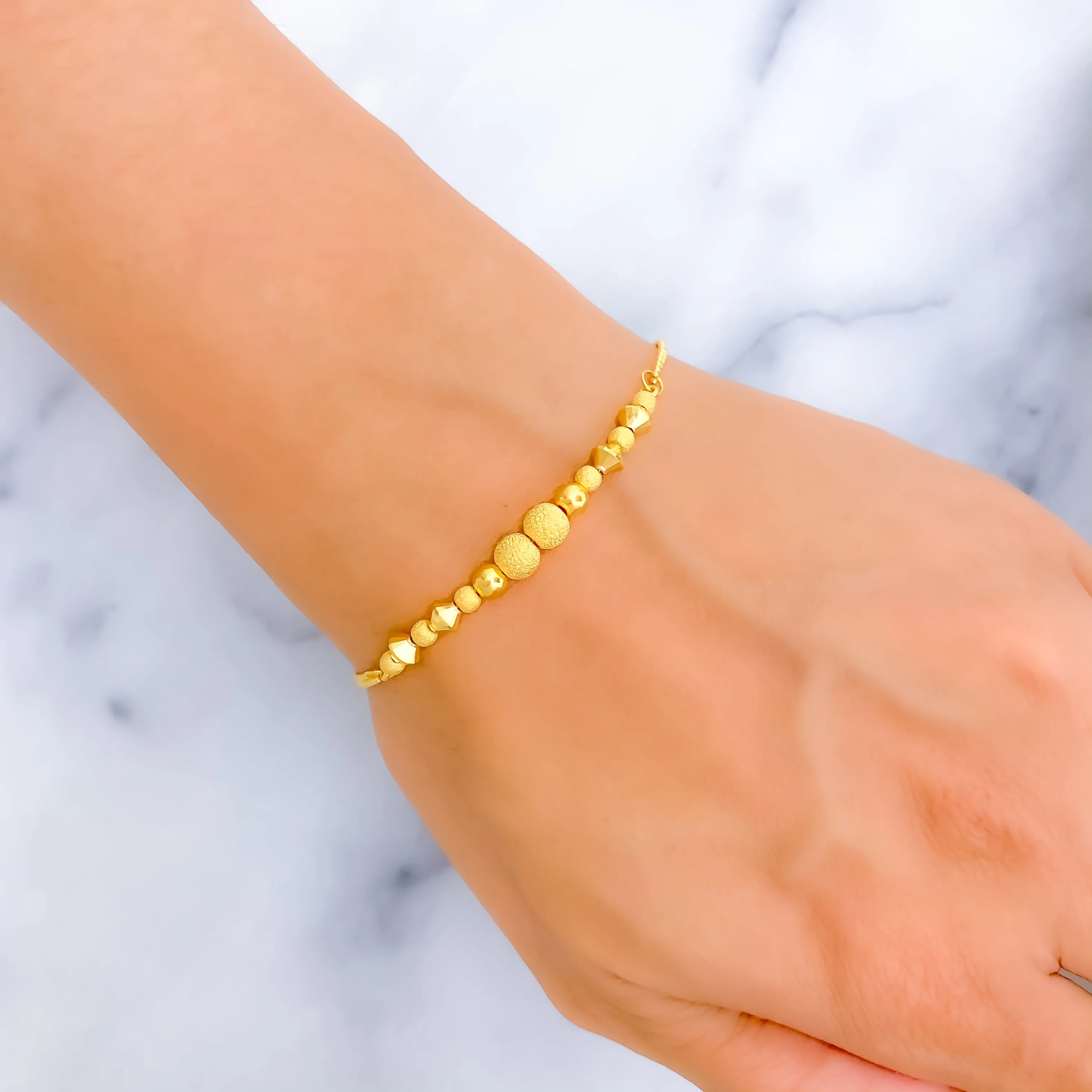 Blooming Multi-Bead 22K Gold Bracelet