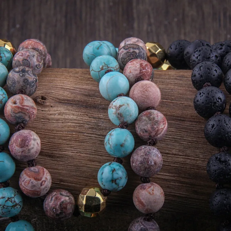 Bohemian Natural Stone Necklace, Boho jewelry, Stone Necklace