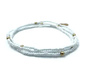 BOHO Bracelet Stack in White   Gold Filled