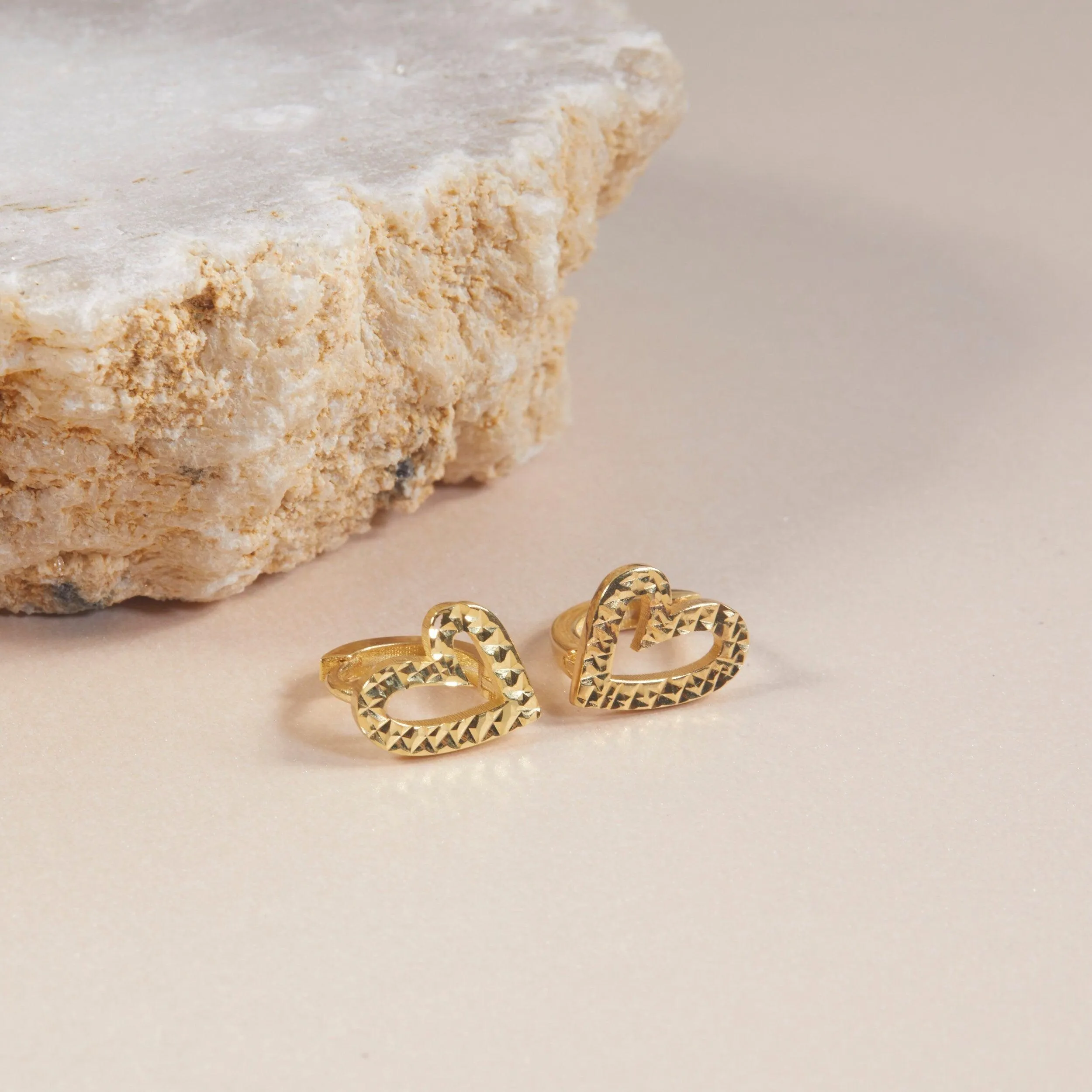Bold Heart Earrings - 18K Gold Vermeil