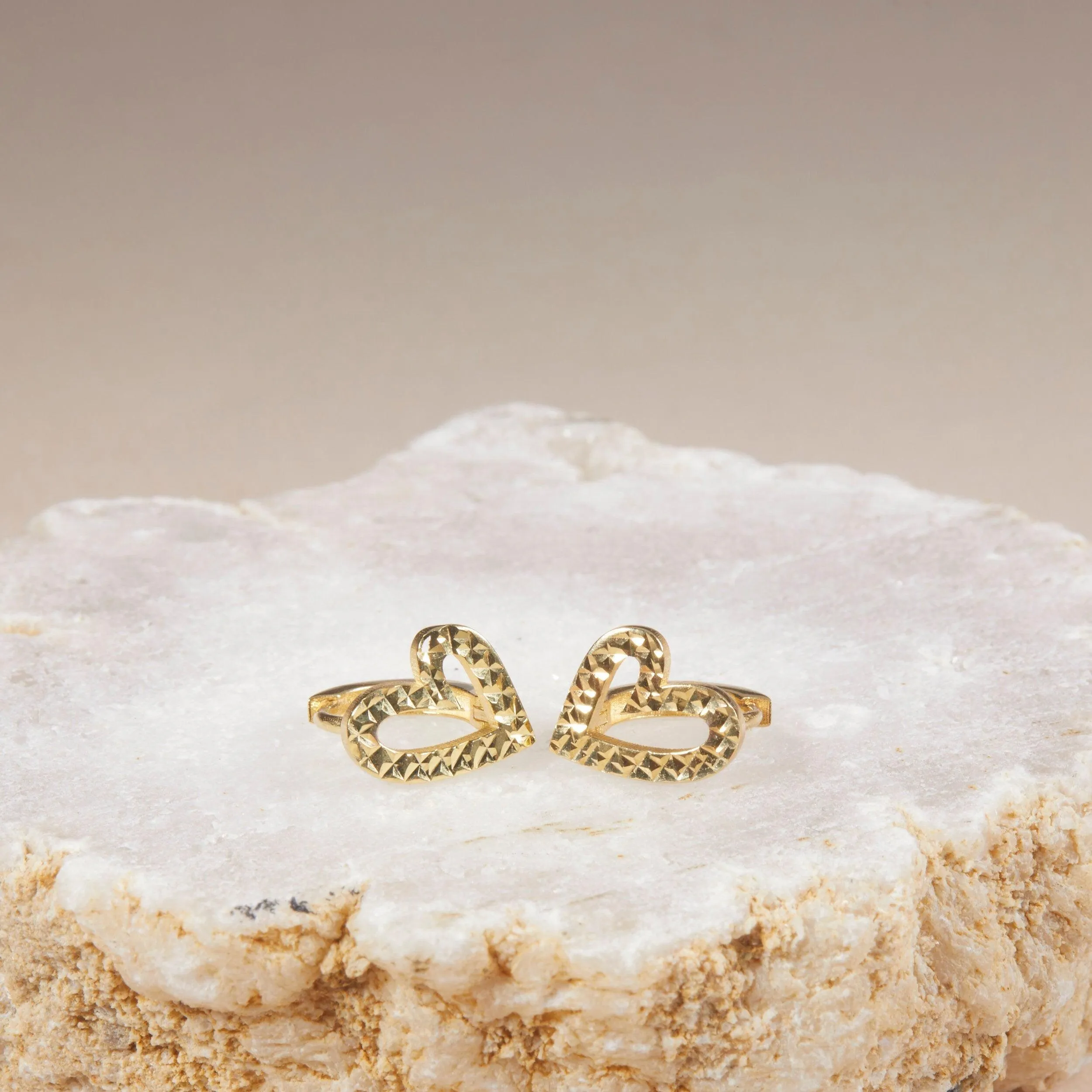 Bold Heart Earrings - 18K Gold Vermeil