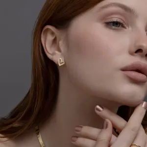 Bold Heart Earrings - 18K Gold Vermeil