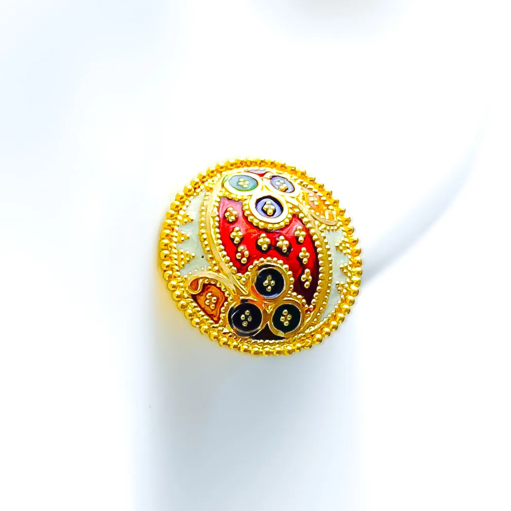 Bold Iconic Colorful 22k Gold Earrings