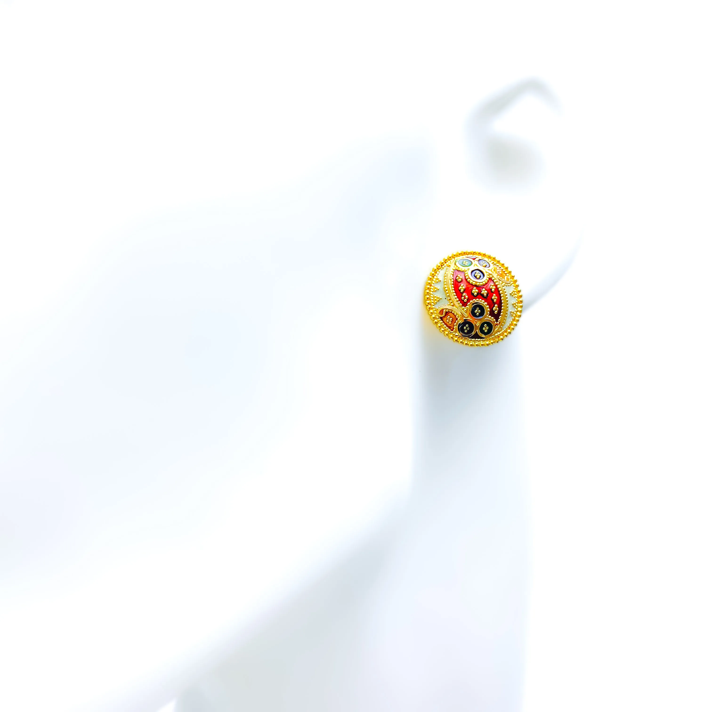 Bold Iconic Colorful 22k Gold Earrings