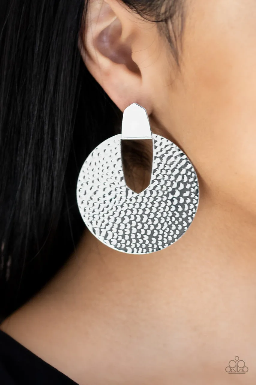 Bold Intentions Silver Paparazzi Earrings