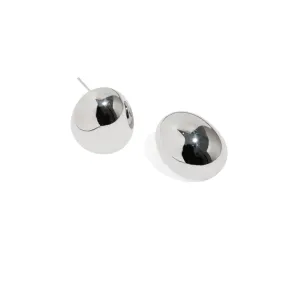 Bold Oval XL Silver Studs