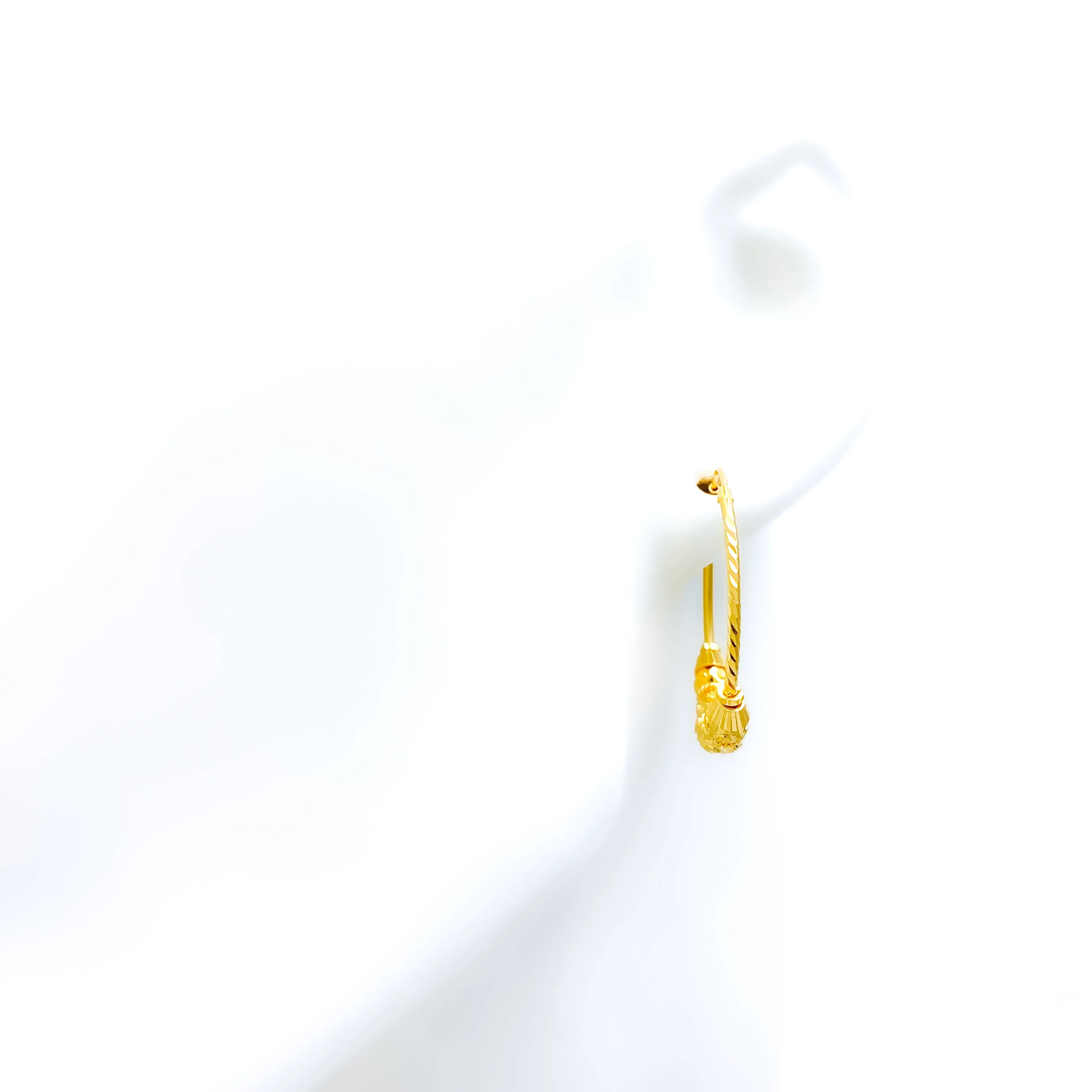 Bold Poised 22k Gold Hoop Earring