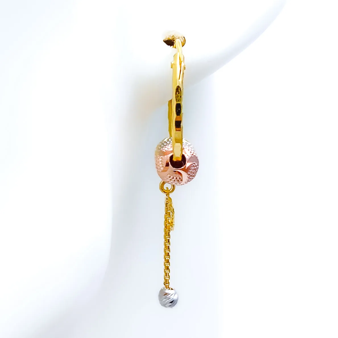 Bold Poised 22k Gold Hoop Earrings