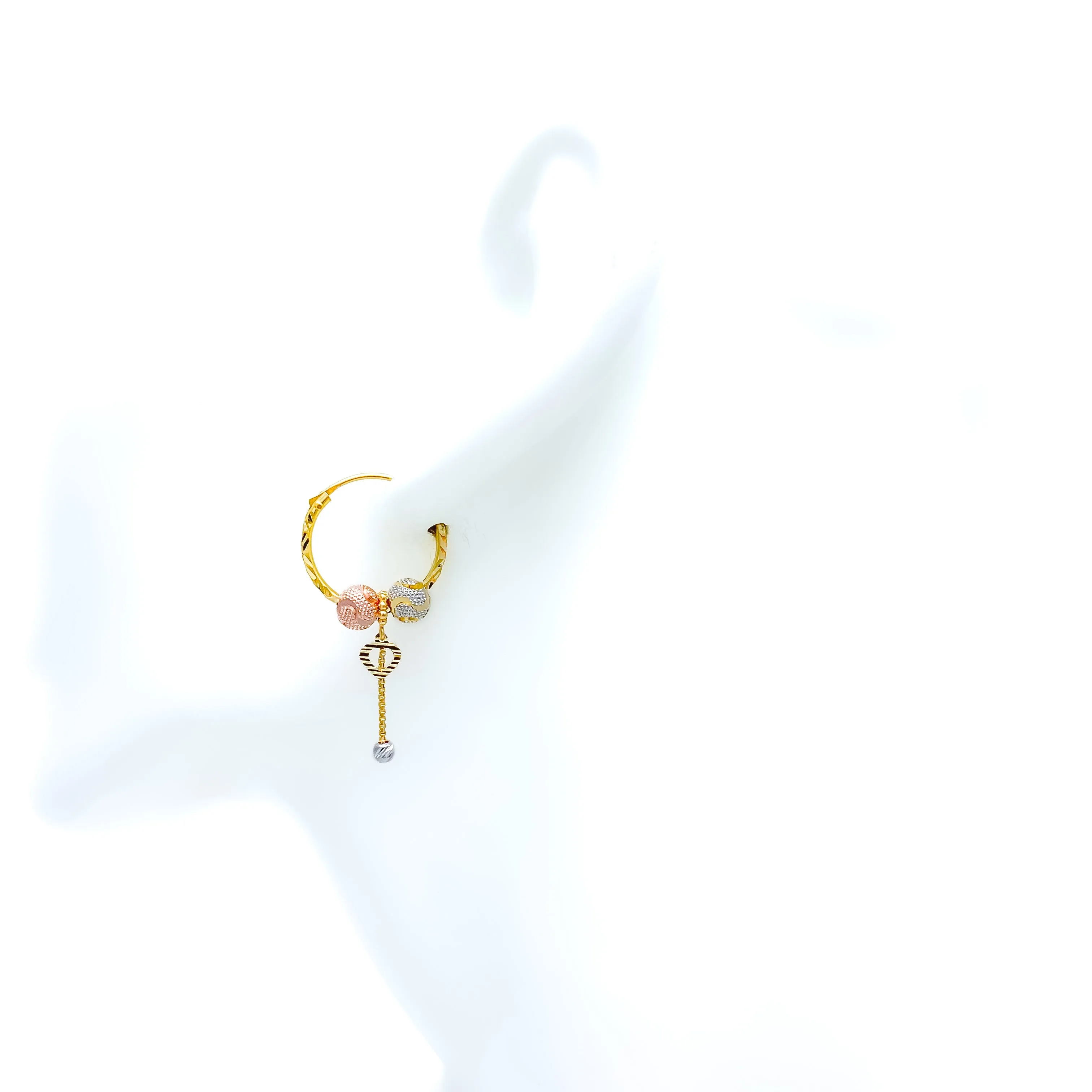 Bold Poised 22k Gold Hoop Earrings
