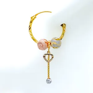 Bold Poised 22k Gold Hoop Earrings