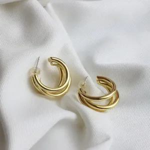 Bold Triple Hoop Earrings