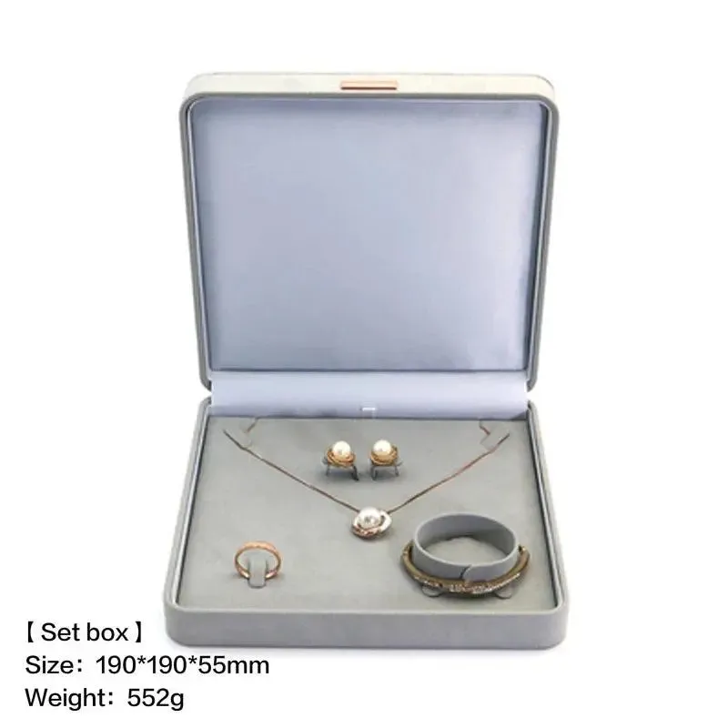 Boutique microfiber ring box, necklace gift box, earrings/pair bracelet box, jewelry packaging display box wholesale