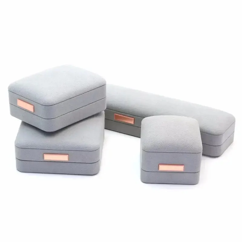Boutique microfiber ring box, necklace gift box, earrings/pair bracelet box, jewelry packaging display box wholesale