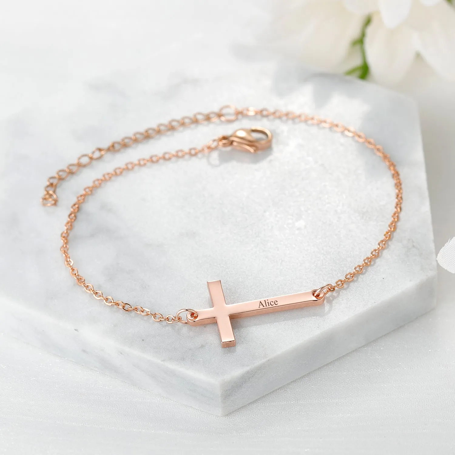 Bracelet Croix Personnalisé
