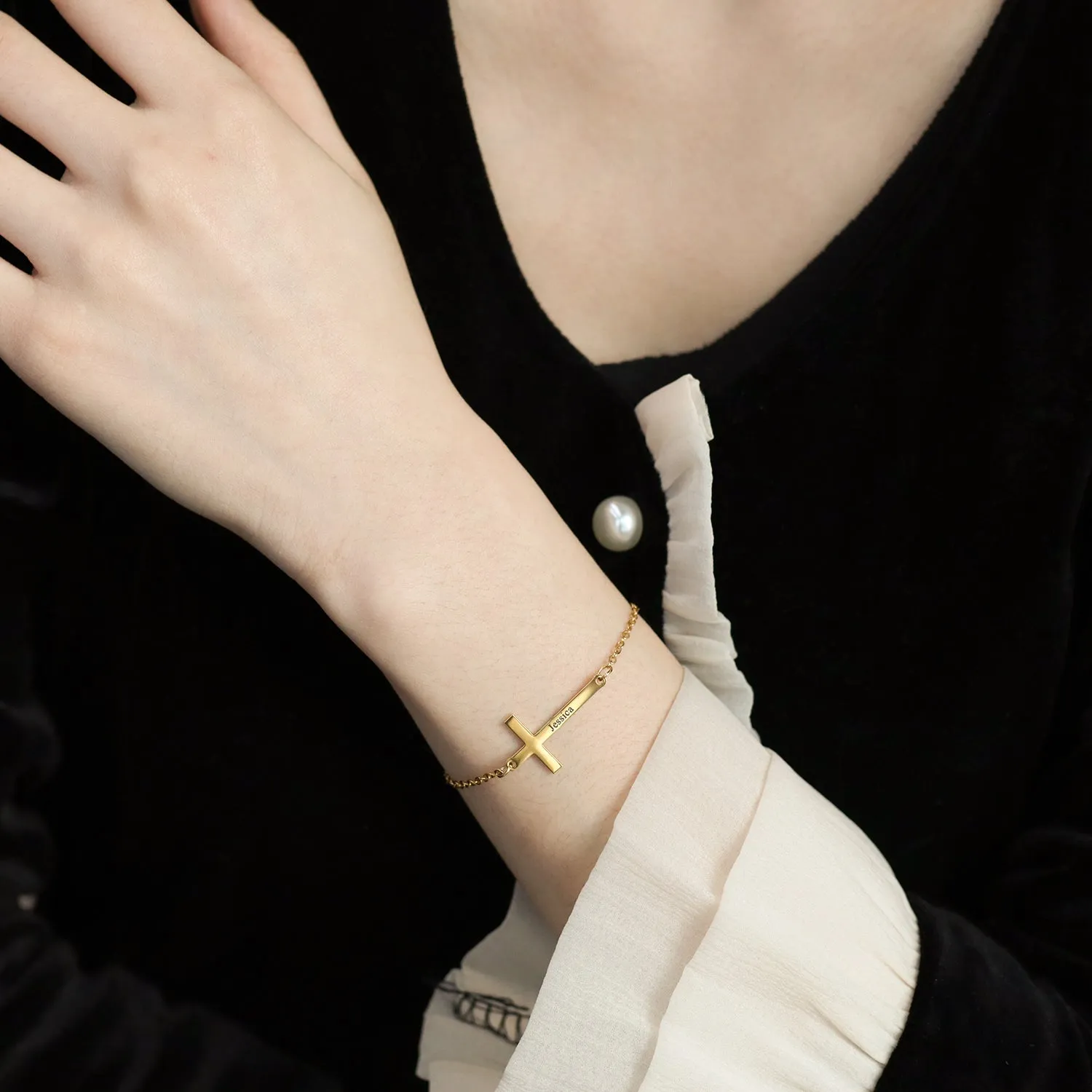 Bracelet Croix Personnalisé