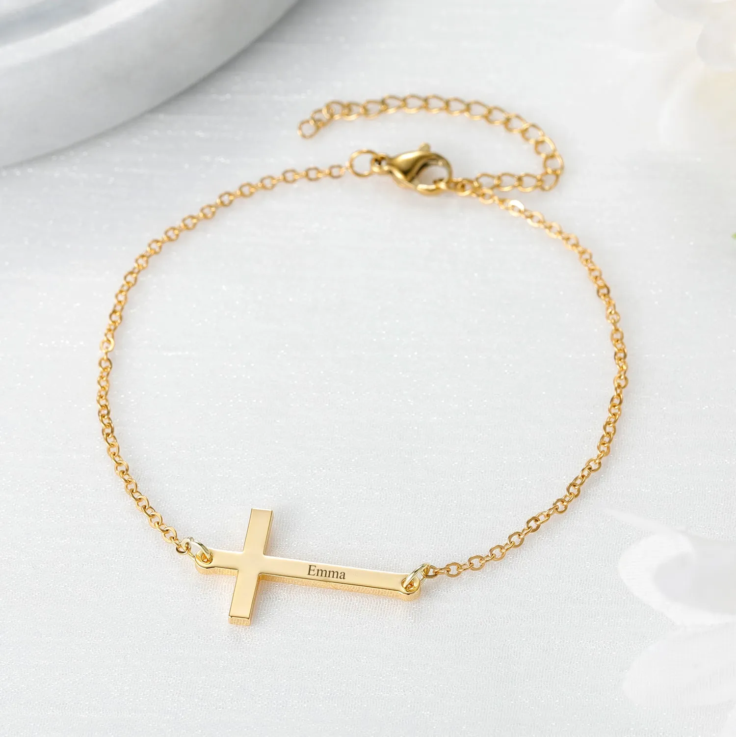 Bracelet Croix Personnalisé