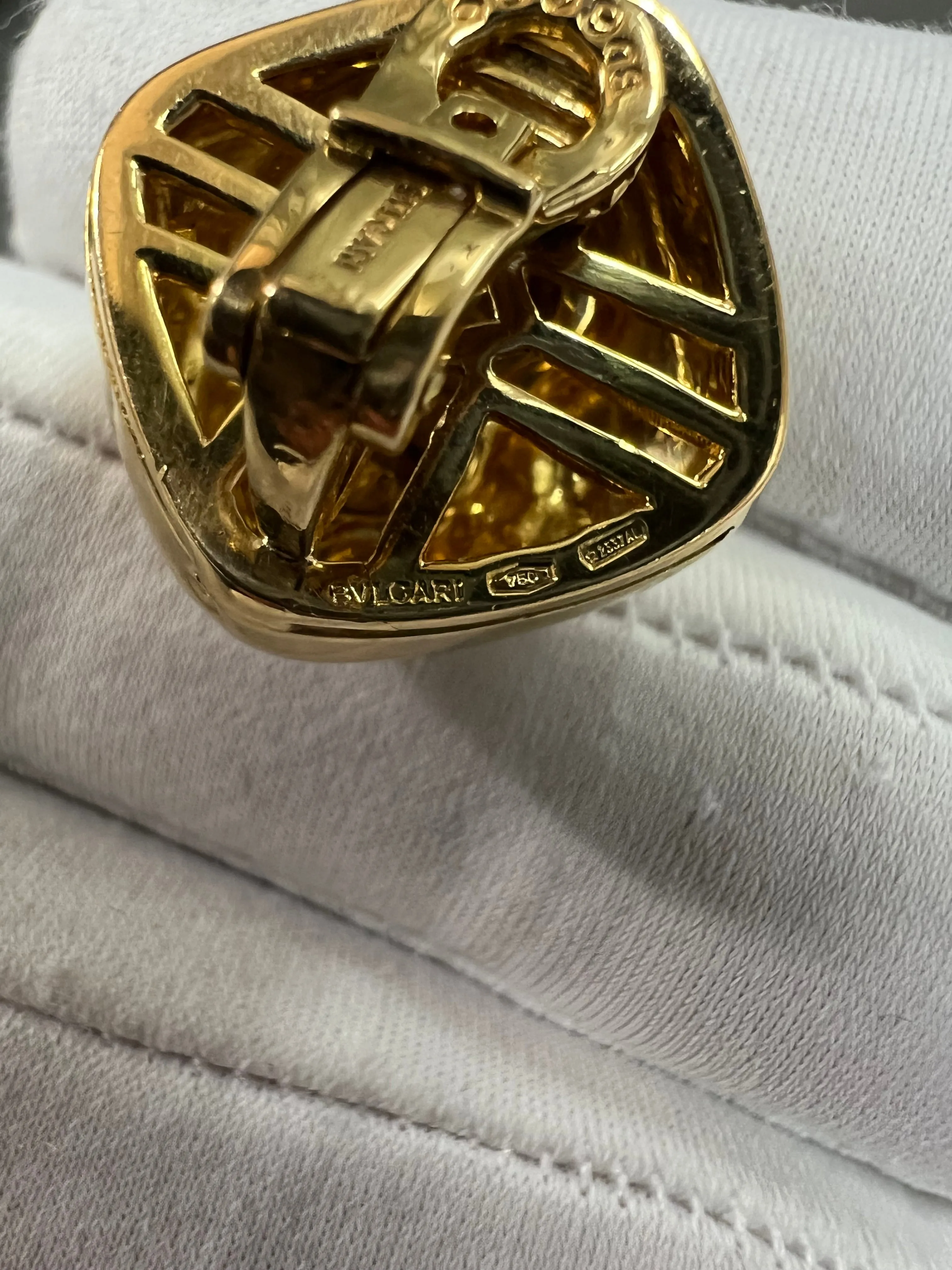 Bvlgari 18k Two Tone Clip On Earrings