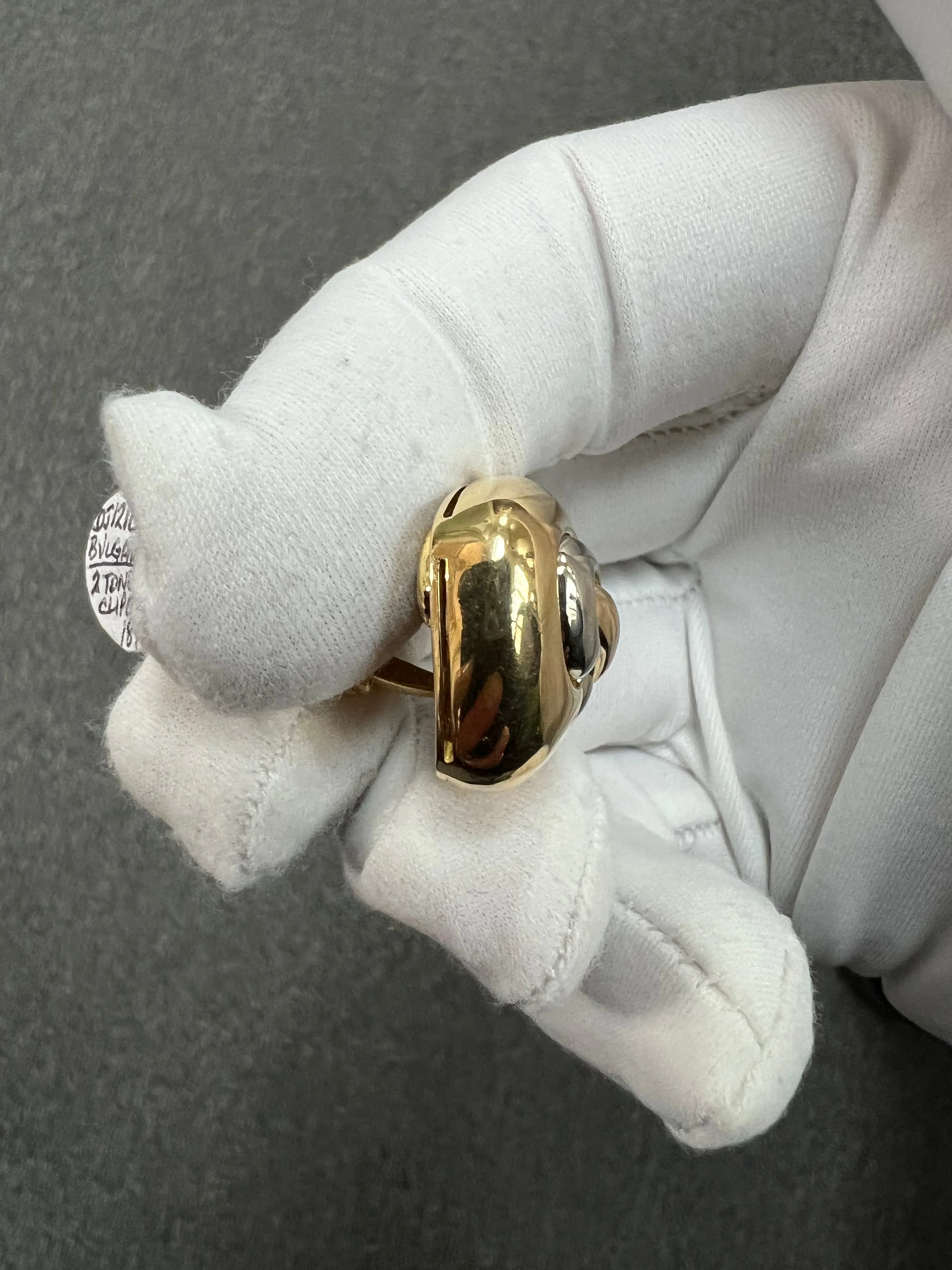 Bvlgari 18k Two Tone Clip On Earrings