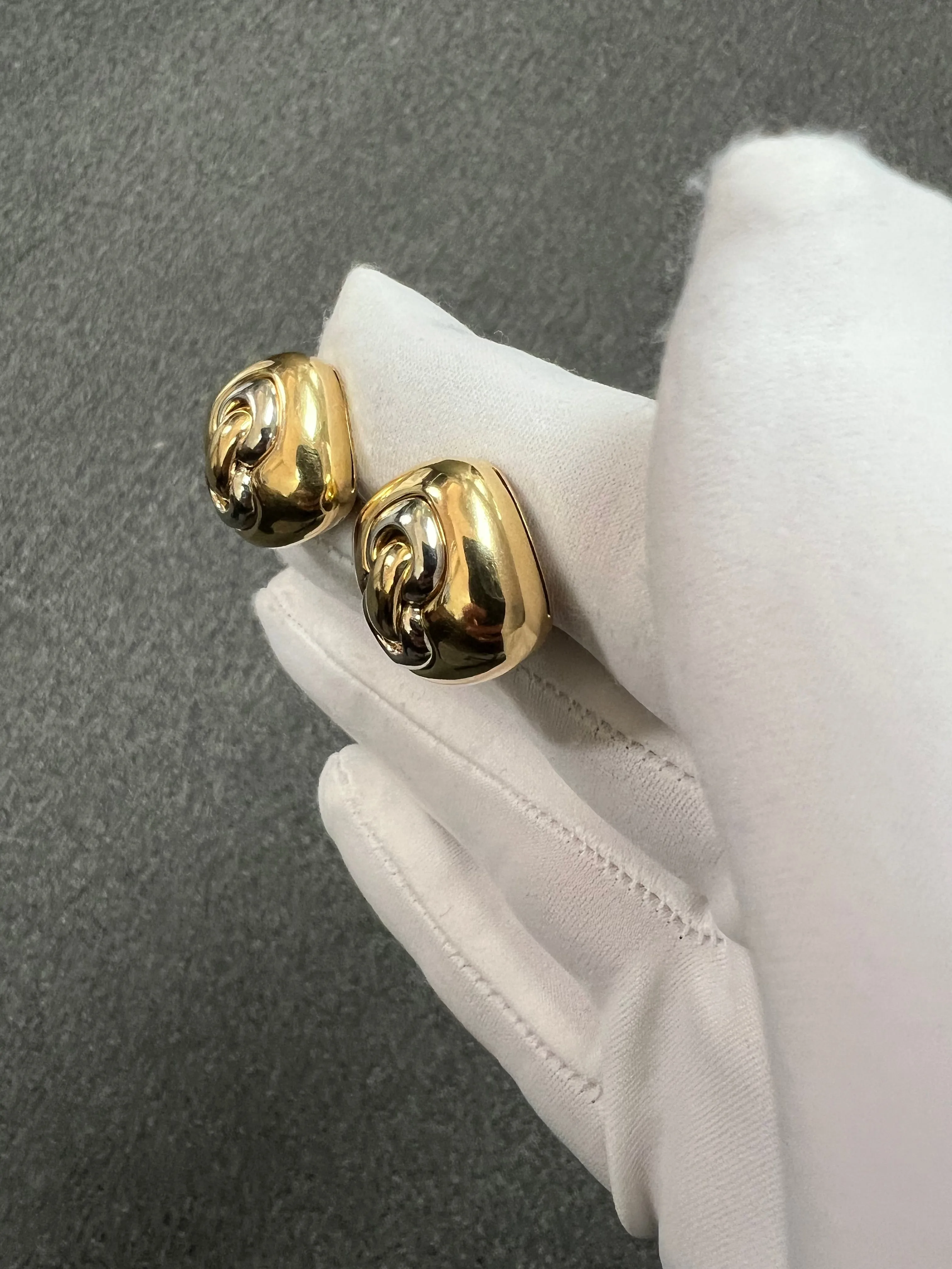 Bvlgari 18k Two Tone Clip On Earrings