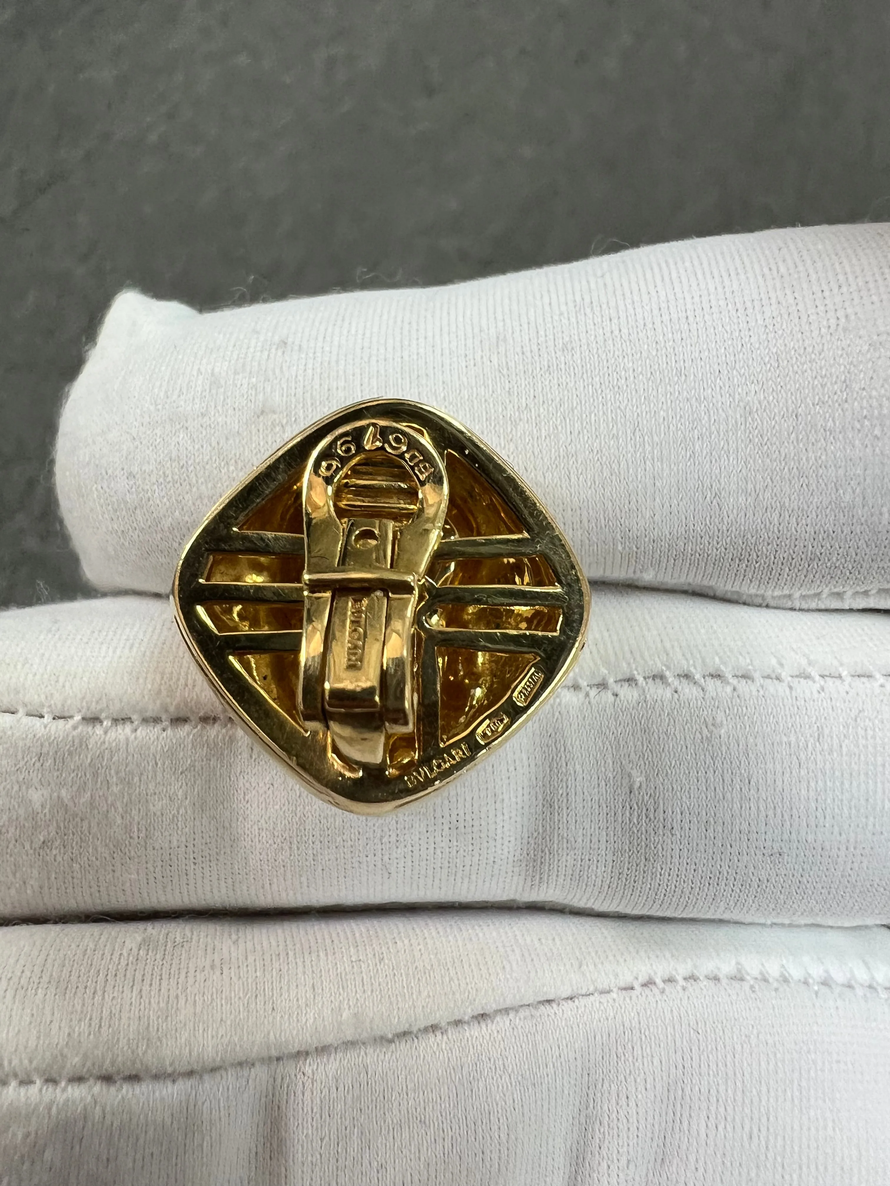 Bvlgari 18k Two Tone Clip On Earrings