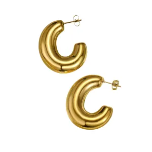 C Shape Round Earrings
