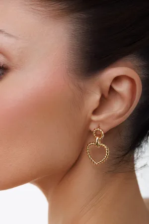 Cable heart earrings