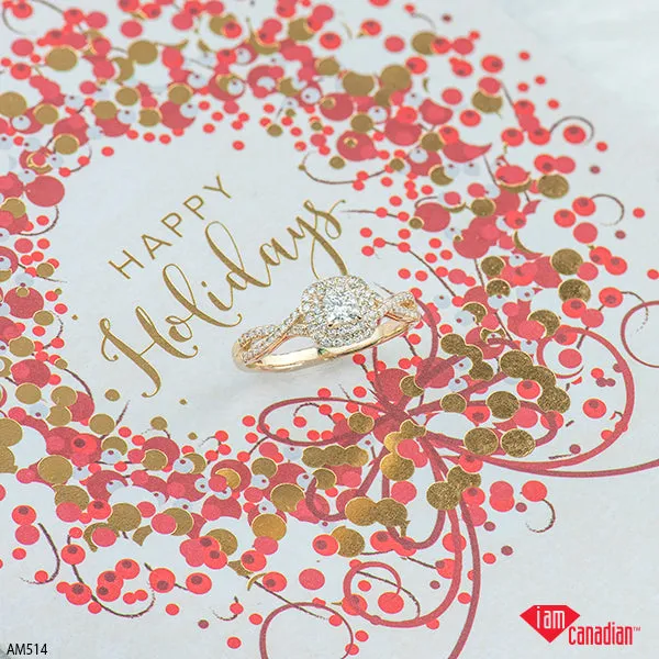 Canadian Diamond Engagement Ring with Cushion Halo