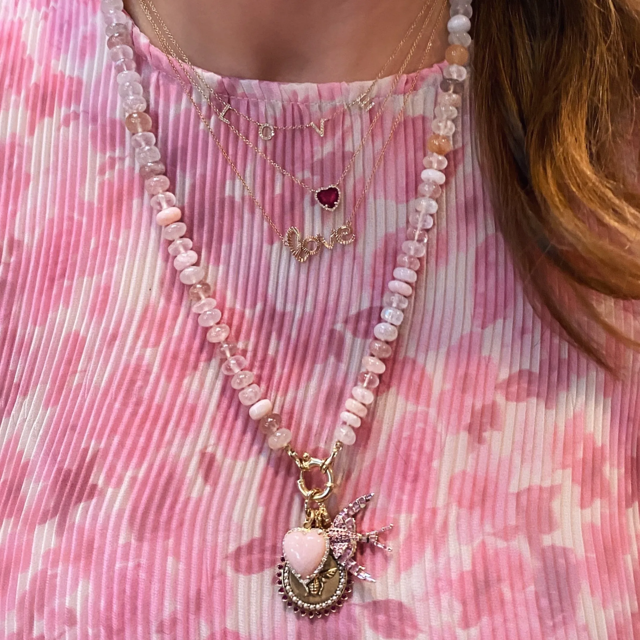 Cashmere Rainbow Semiprecious Beaded Necklace