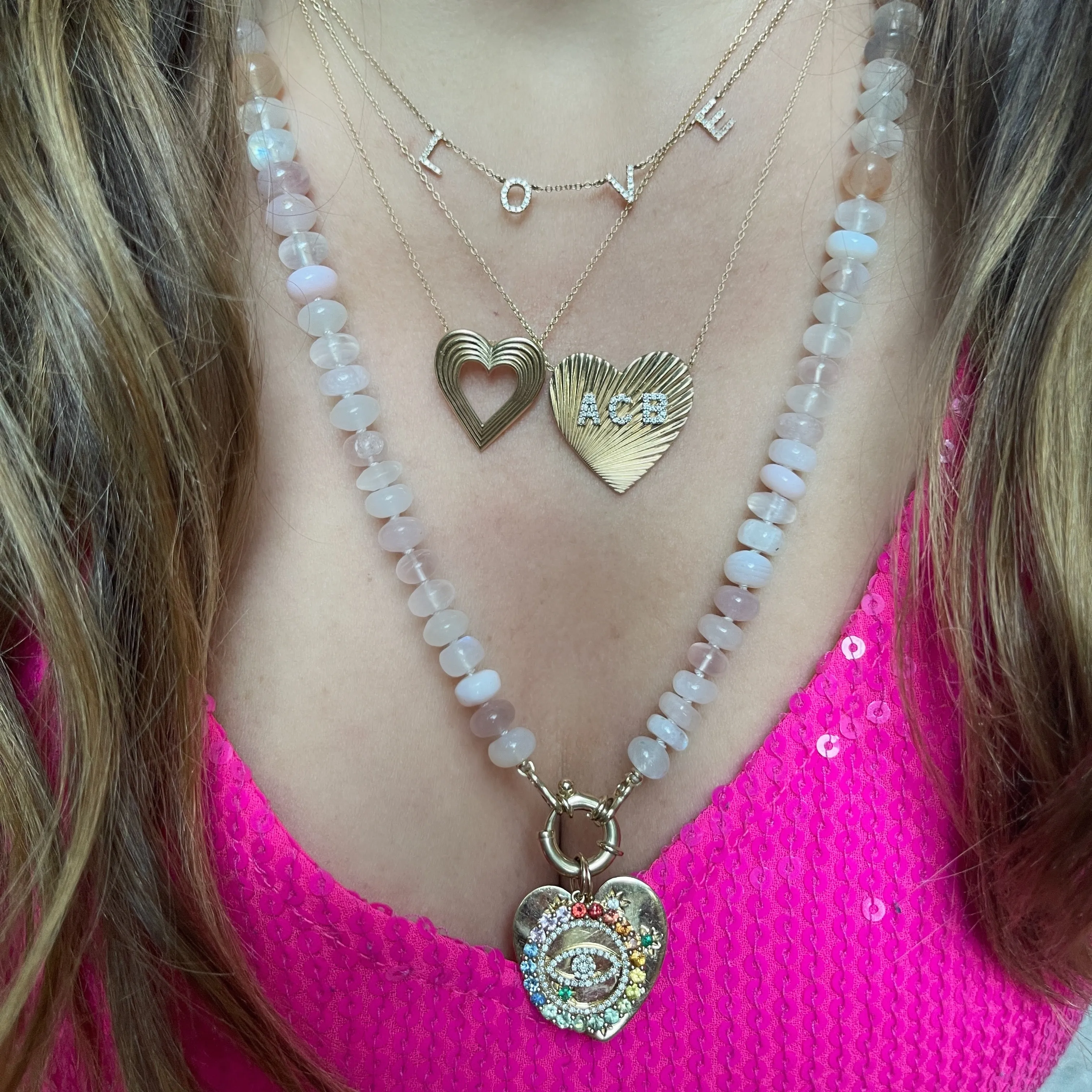 Cashmere Rainbow Semiprecious Beaded Necklace