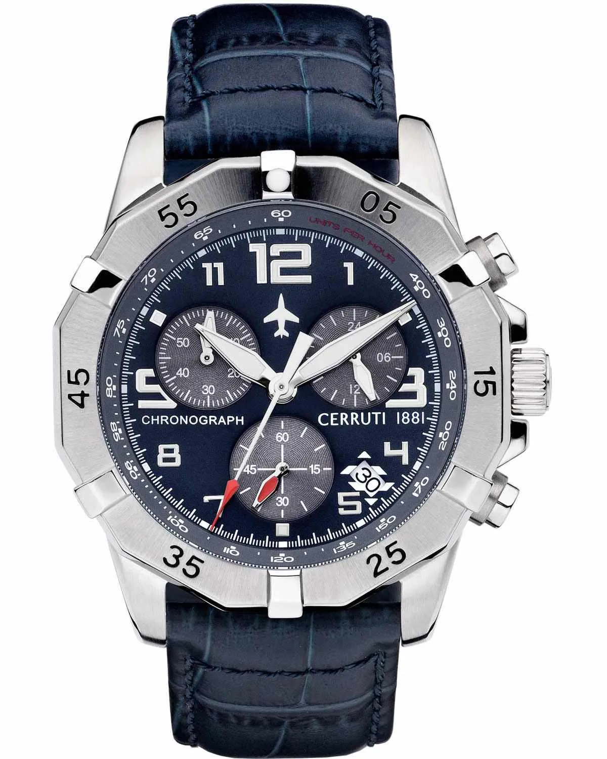 Cerruti 1881 Manciano Gents Blue Dial Blue leather Strap Watch