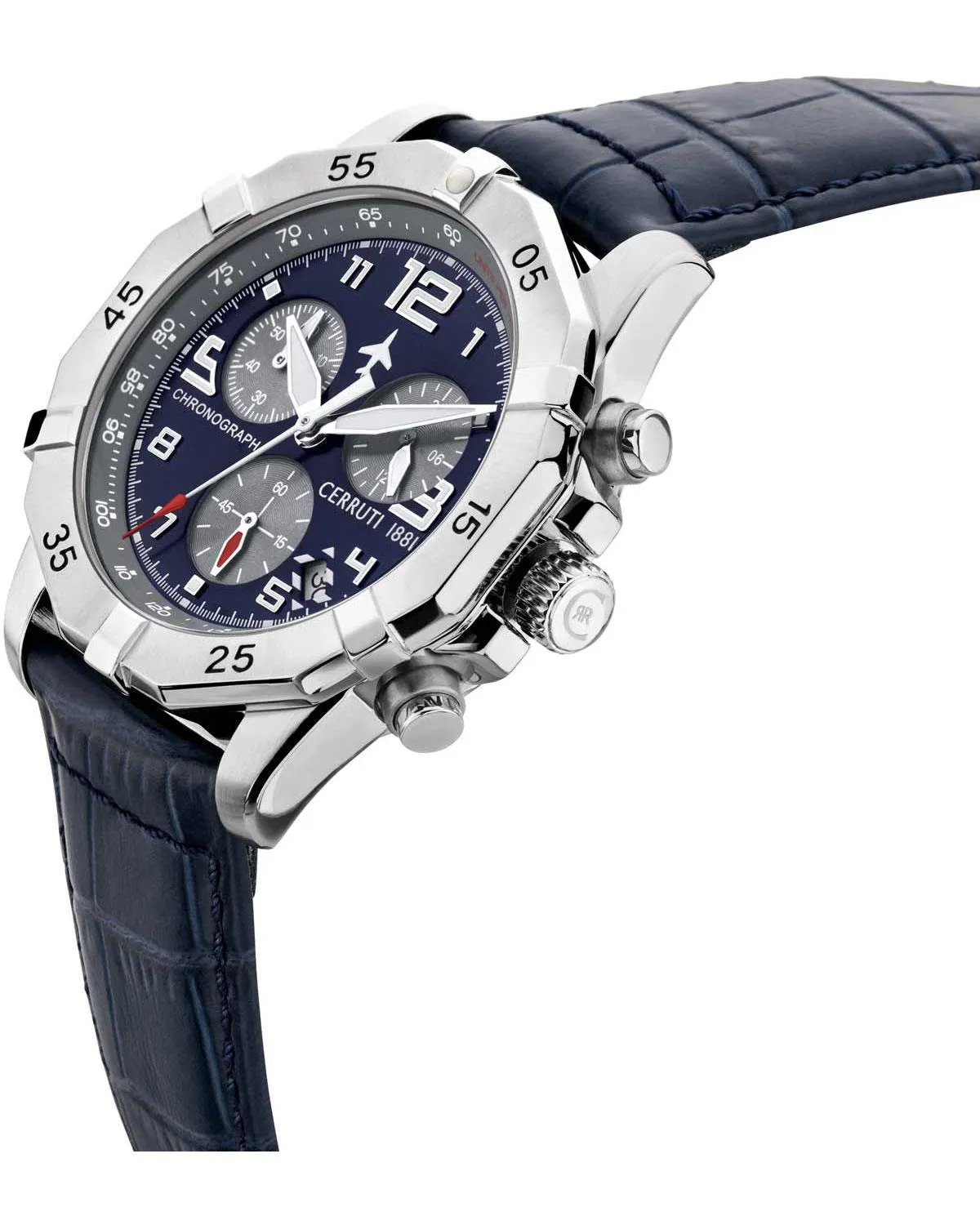 Cerruti 1881 Manciano Gents Blue Dial Blue leather Strap Watch