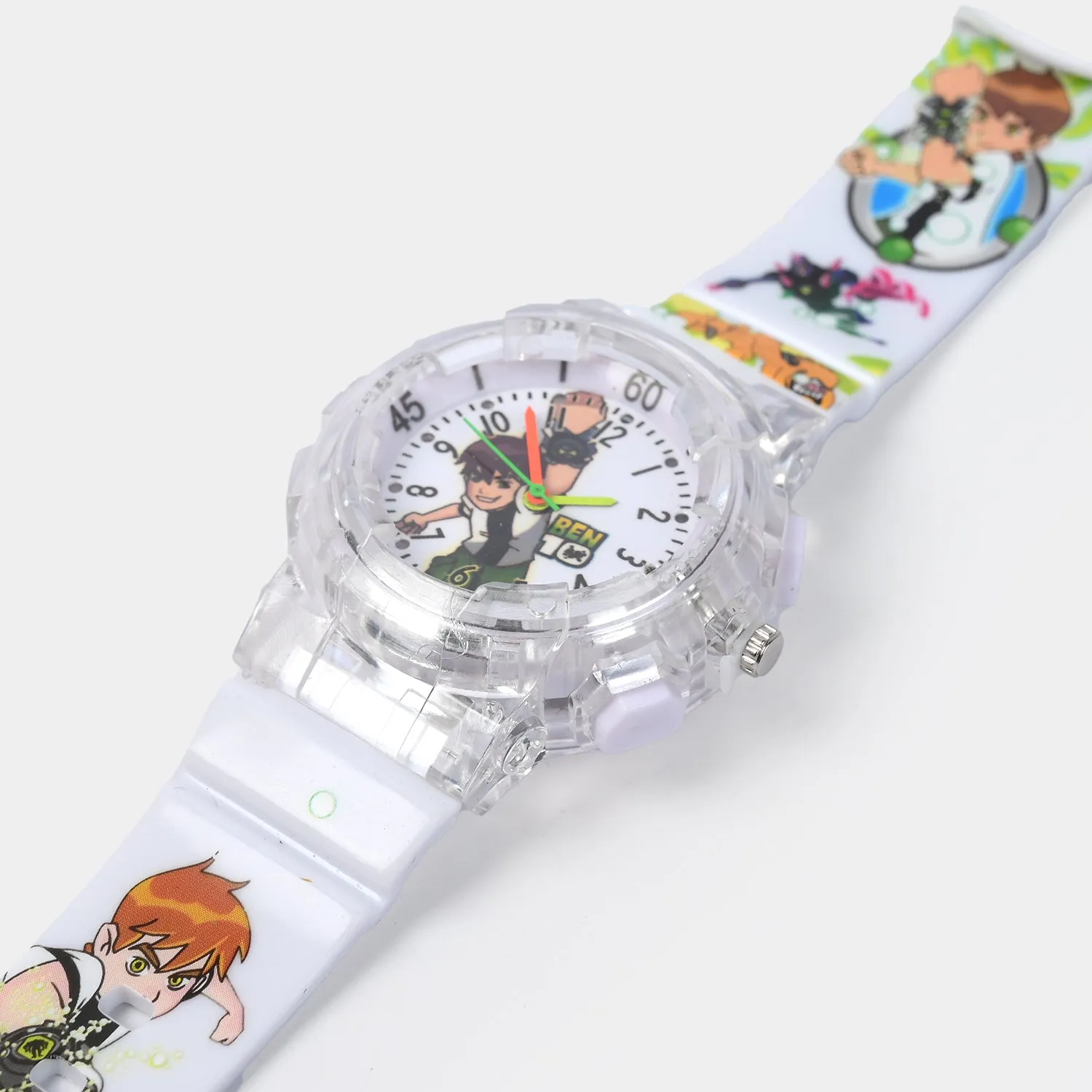 Character Print Wrist Watch For Kids