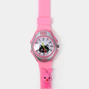 Character Print Wrist Watch For Kids