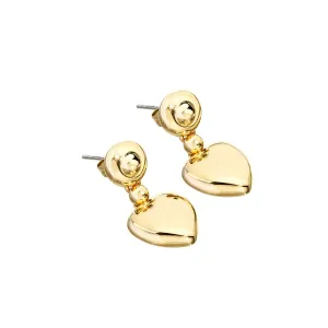 chiara ferragni bold heart charm gold tone earring