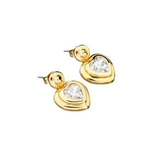 chiara ferragni bold heart gold tone stud earring