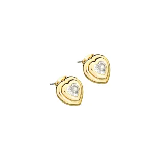 chiara ferragni bold heart gold tone stud earring