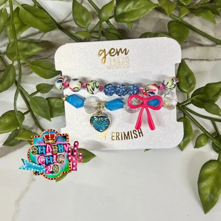 Children's Erimish BUBBLEGUM CARDED SET TWISTED bracelet