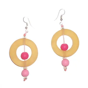 Circle Resin Earrings - Blush