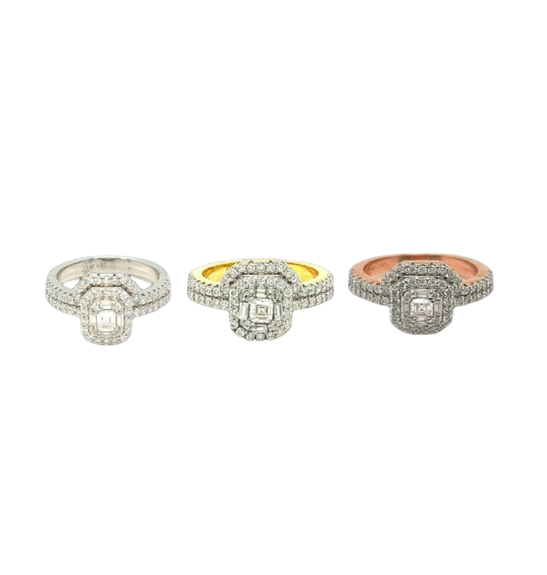 Classic Double Halo Silver Ring with Dazzling Cubic Zirconia - C105679