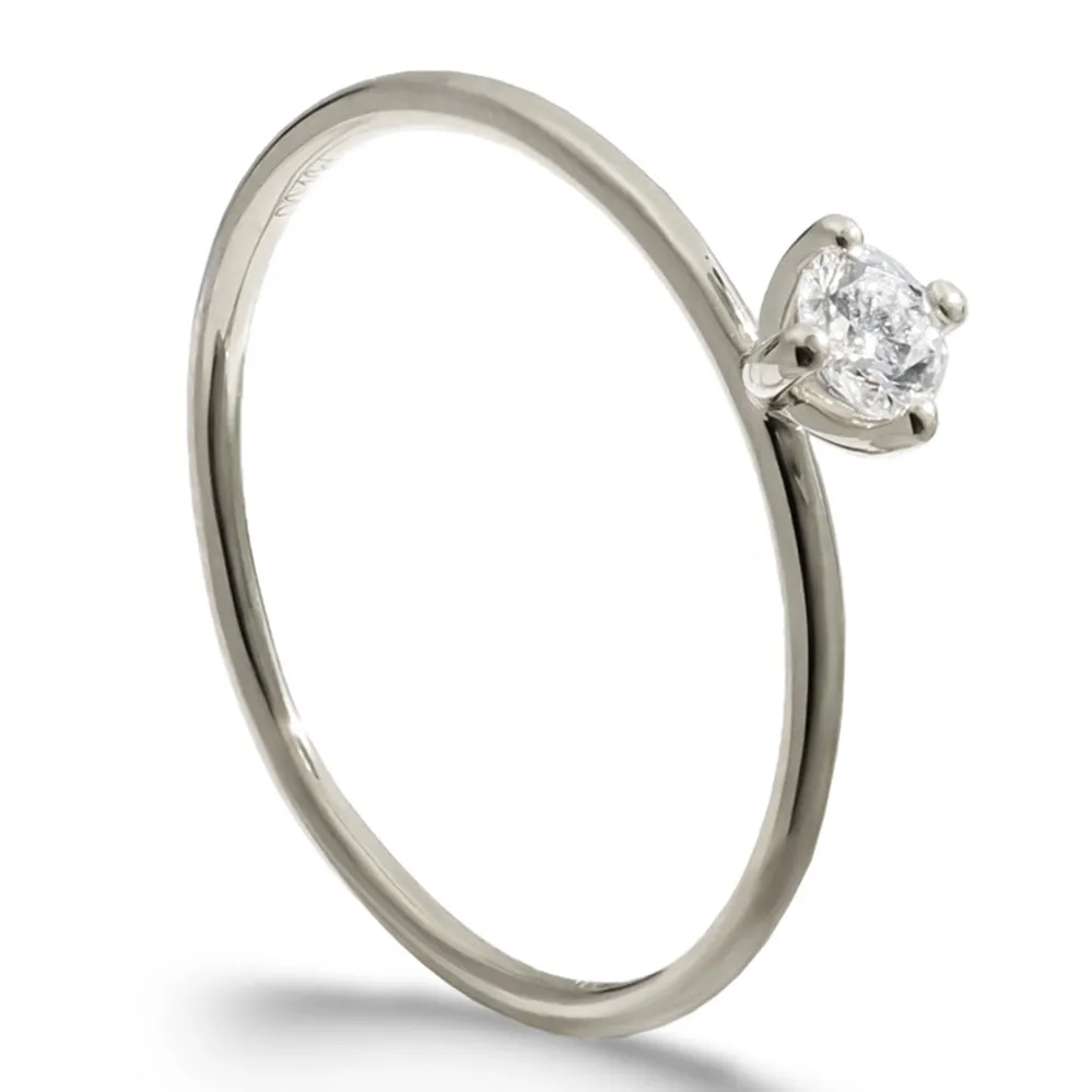Classic Four Prong Stacking Solitaire Ring
