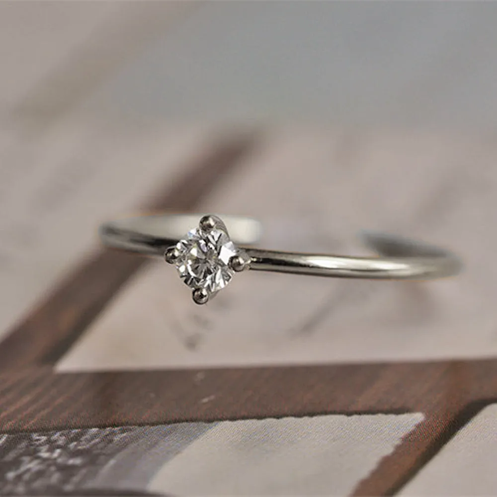 Classic Four Prong Stacking Solitaire Ring