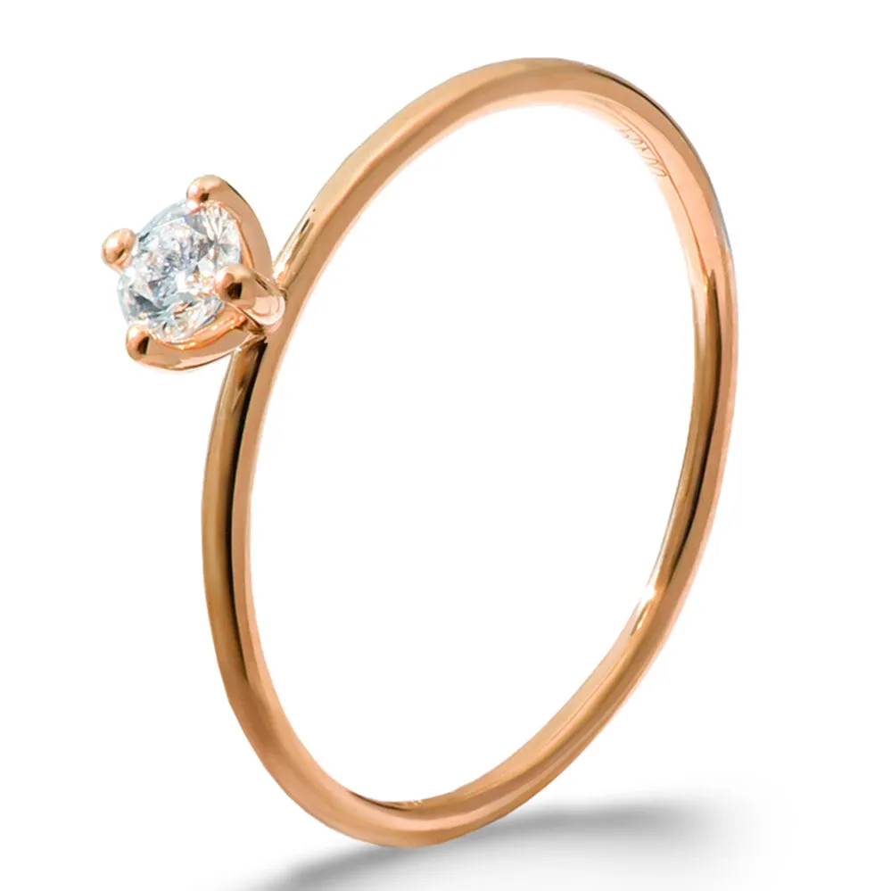 Classic Four Prong Stacking Solitaire Ring